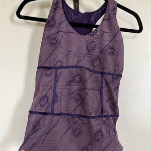 Lululemon Purple Feather Pattern Women's Tank Top Corset